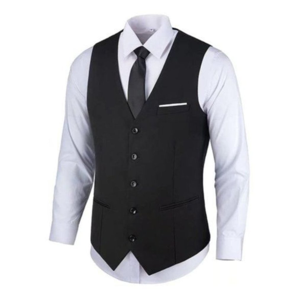 MEN'S Waistcoat Vest Dress Black